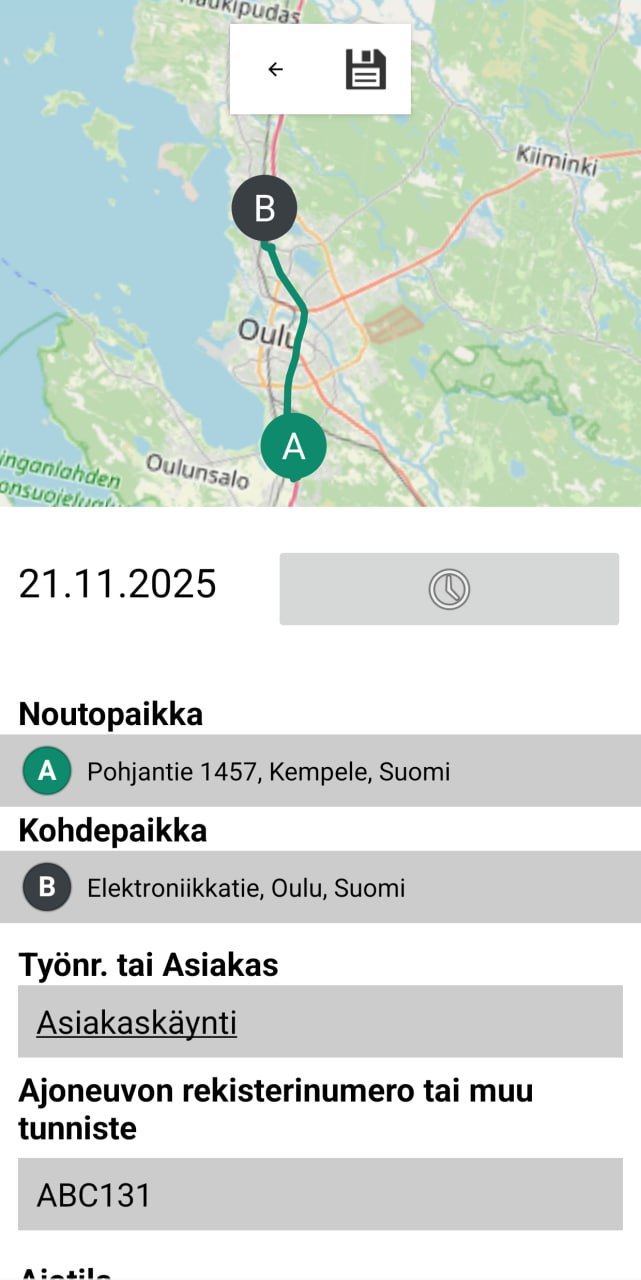 DriveNoter näkymä